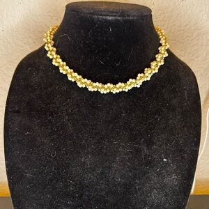 Elegant Gold Pearl Necklace